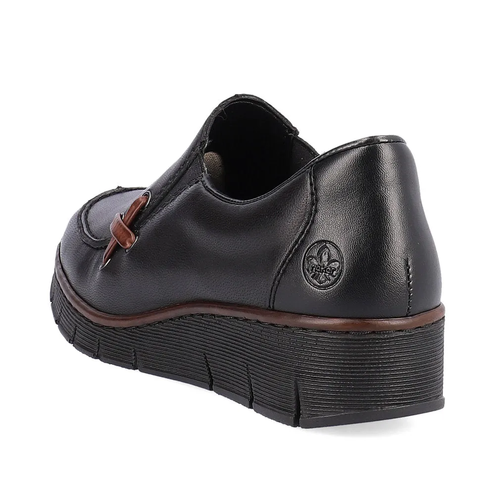 Rieker Ladies Low Wedge Slip On Shoe
