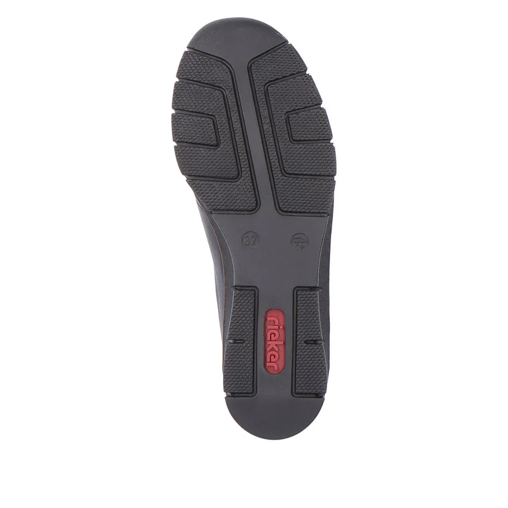 Rieker Ladies Low Wedge Slip On Shoe