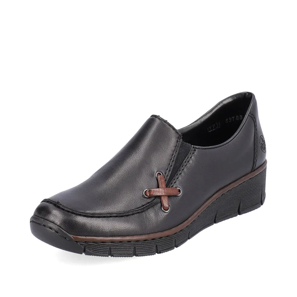 Rieker Ladies Low Wedge Slip On Shoe