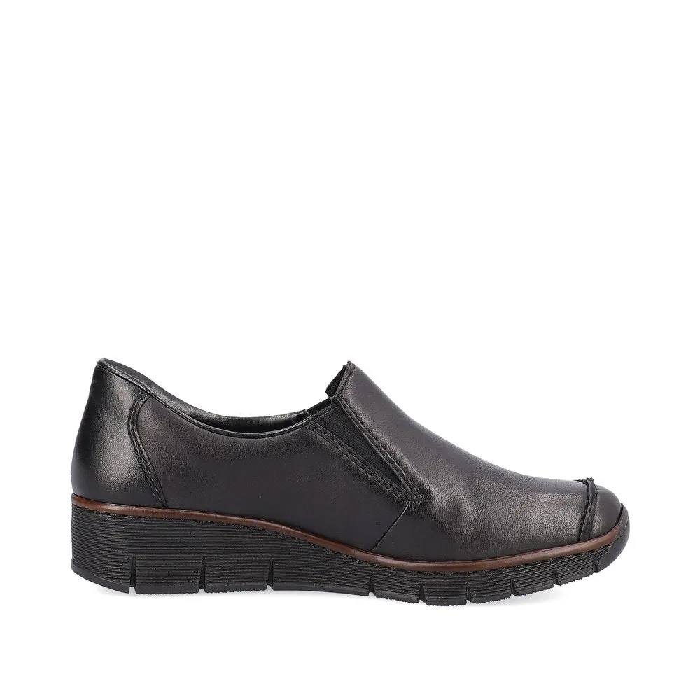 Rieker Ladies Low Wedge Slip On Shoe