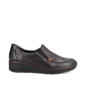 Rieker Ladies Low Wedge Slip On Shoe