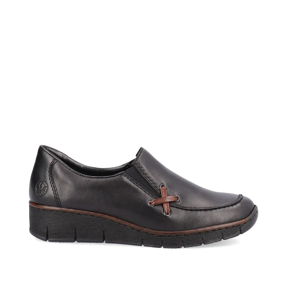 Rieker Ladies Low Wedge Slip On Shoe