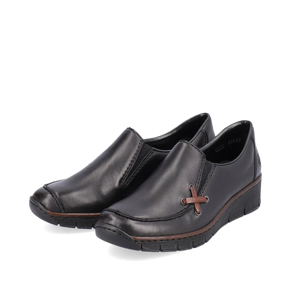 Rieker Ladies Low Wedge Slip On Shoe
