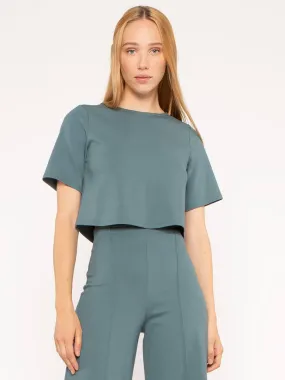 Ripley Radar Ponte Knit Short Sleeve Top | Sea Blue