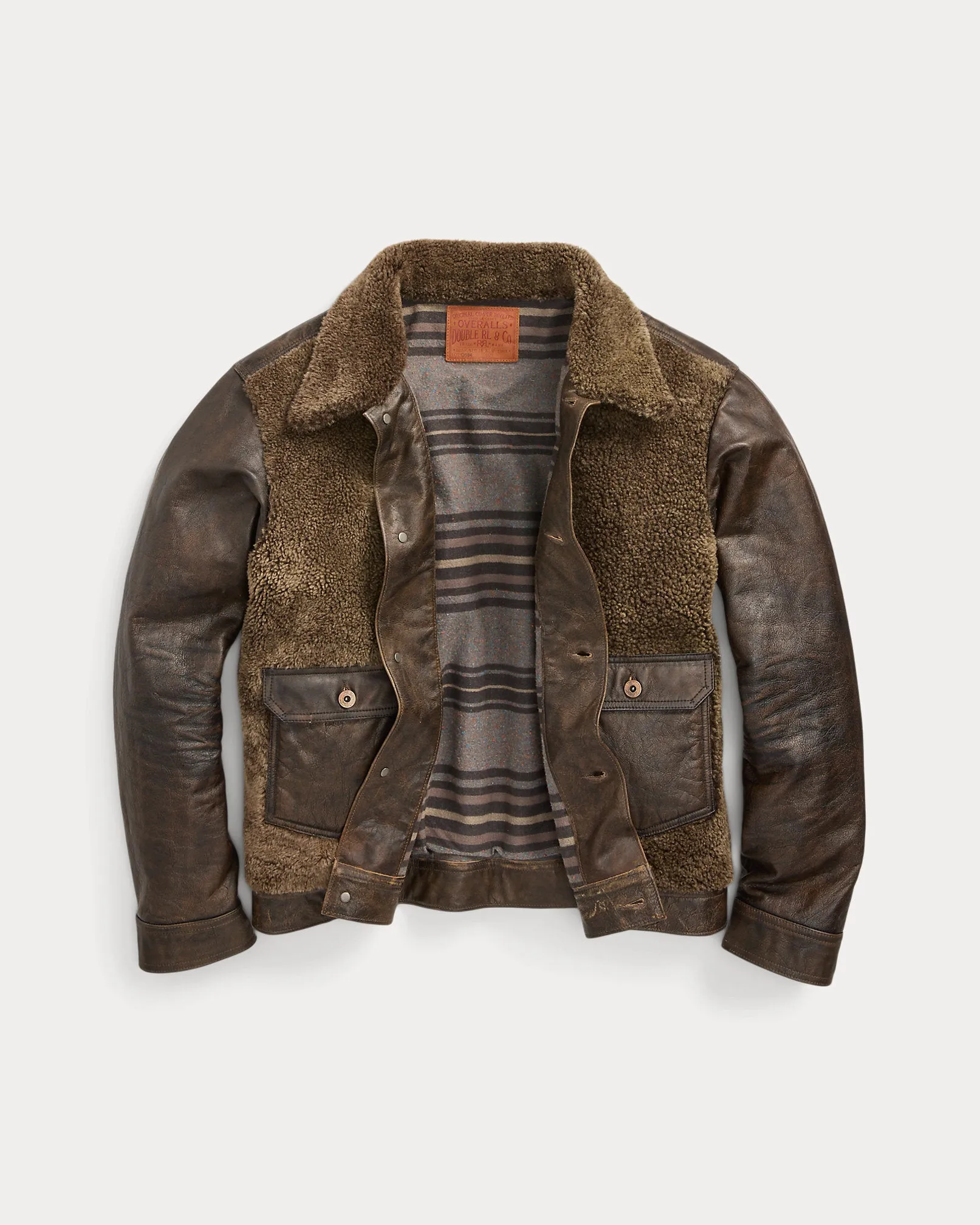 RRL Shearling-Paneled Leather Jacket