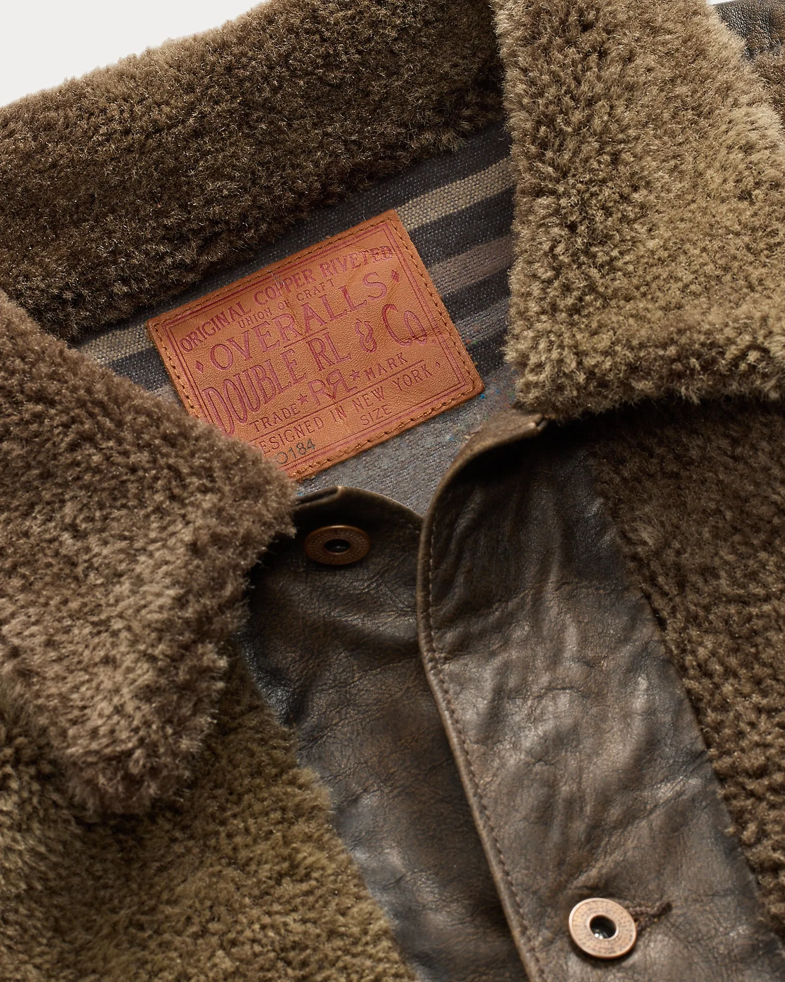 RRL Shearling-Paneled Leather Jacket