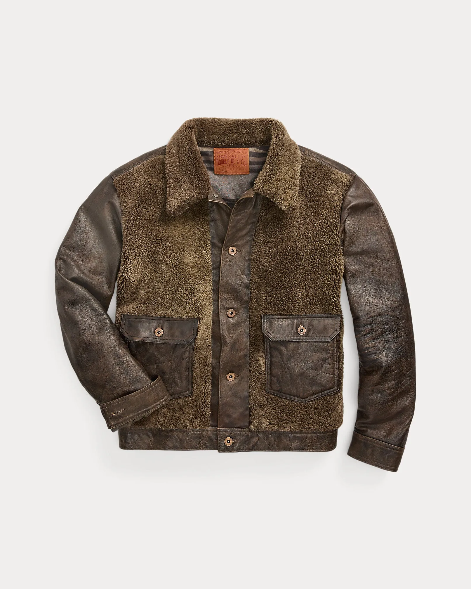 RRL Shearling-Paneled Leather Jacket