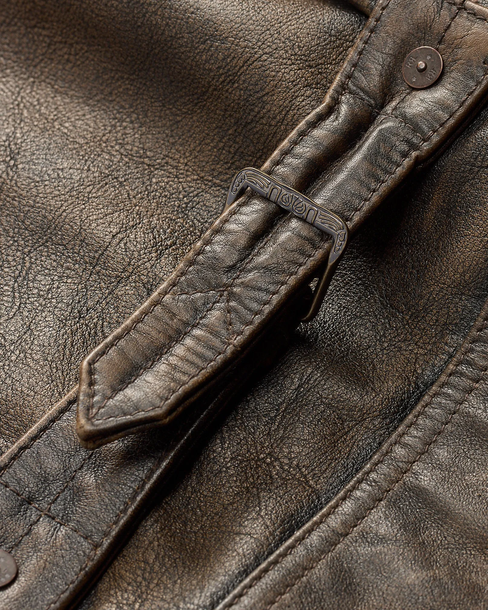 RRL Shearling-Paneled Leather Jacket
