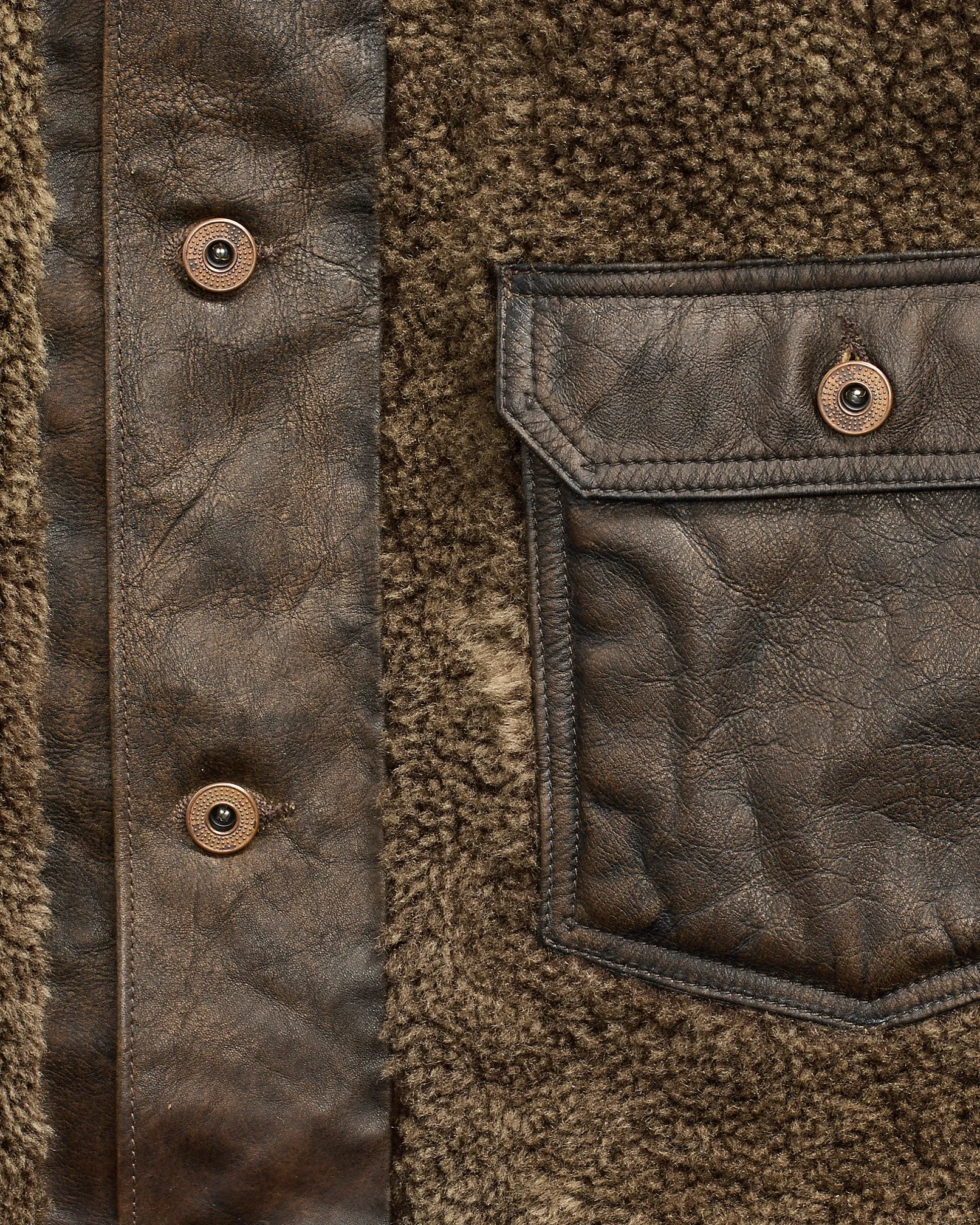 RRL Shearling-Paneled Leather Jacket