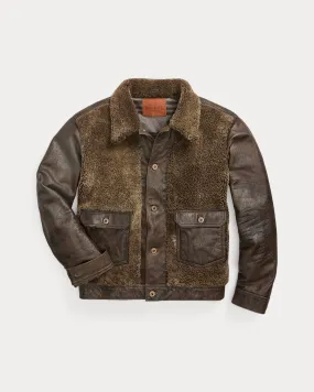 RRL Shearling-Paneled Leather Jacket