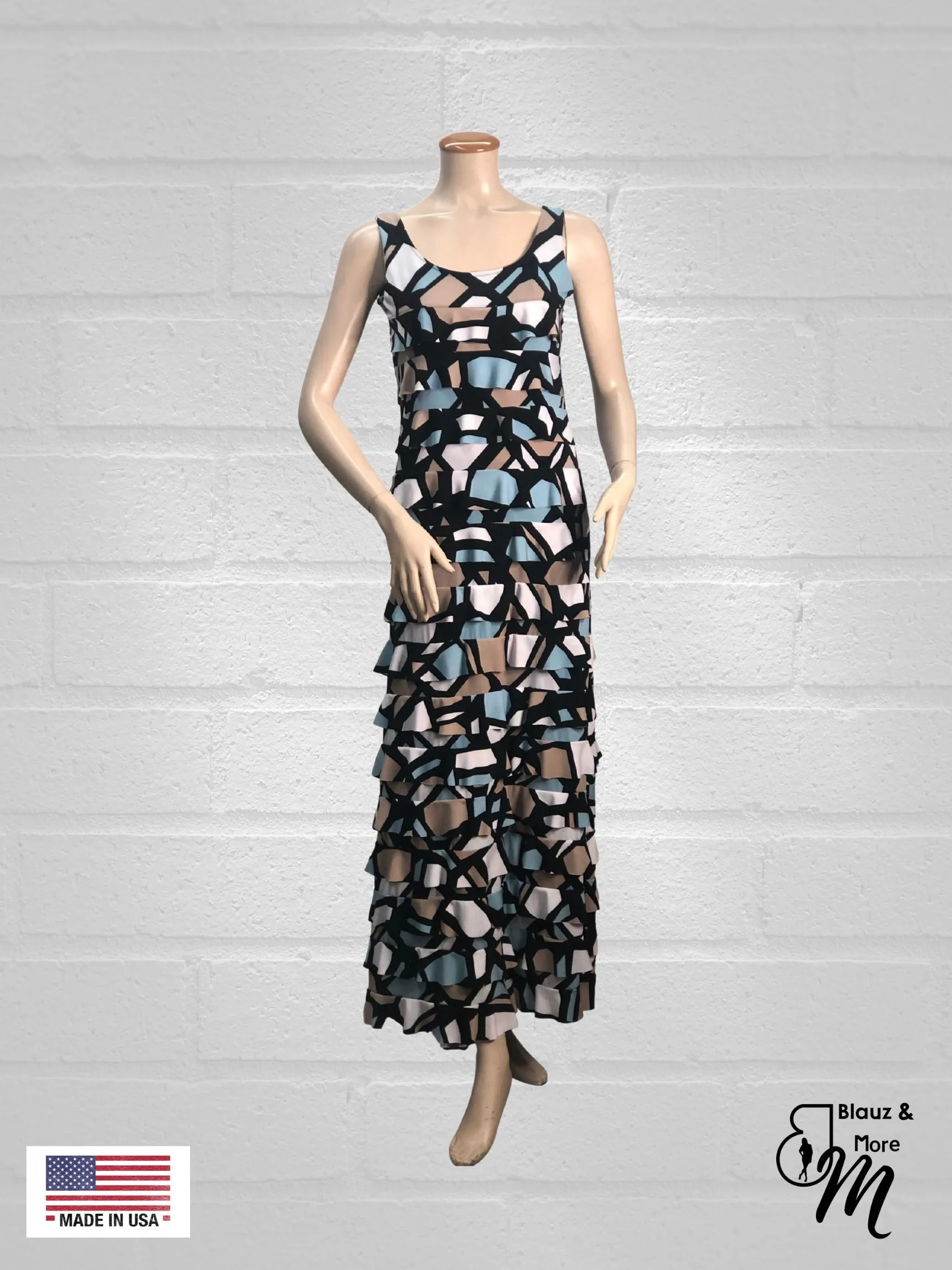 Ruffle Maxi PRINTED Dress Sleeveless - Regular & Plus Sizes available