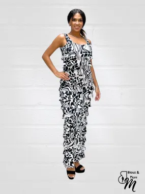 Ruffle Maxi PRINTED Dress Sleeveless - Regular & Plus Sizes available