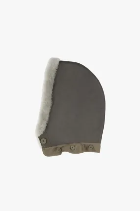 Shearling Close Fit Hood - Dark Olive / Pale Jade