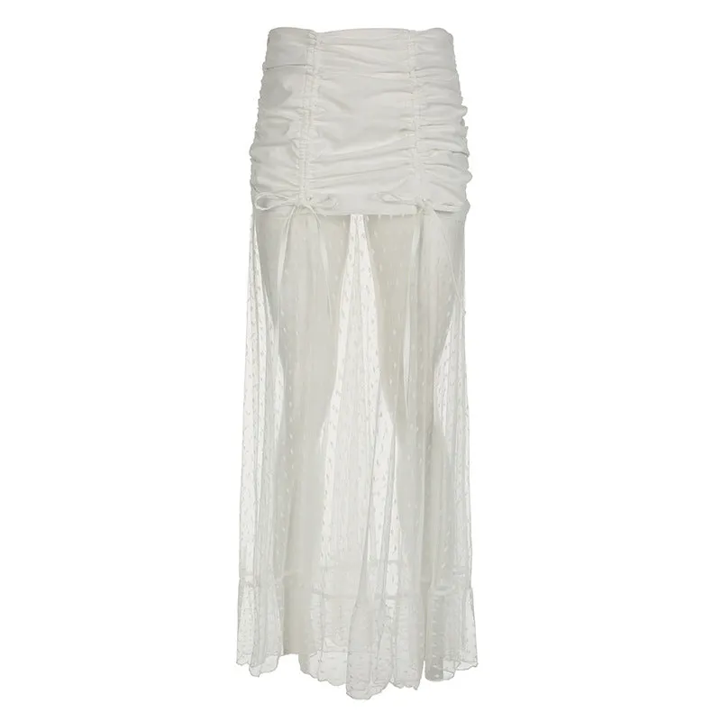 Sheer Elegance: Mesh Sexy Slimming Maxi Skirt