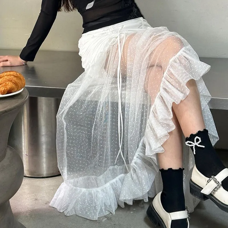 Sheer Elegance: Mesh Sexy Slimming Maxi Skirt