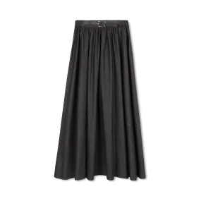 skirt maxi with belt - black denim