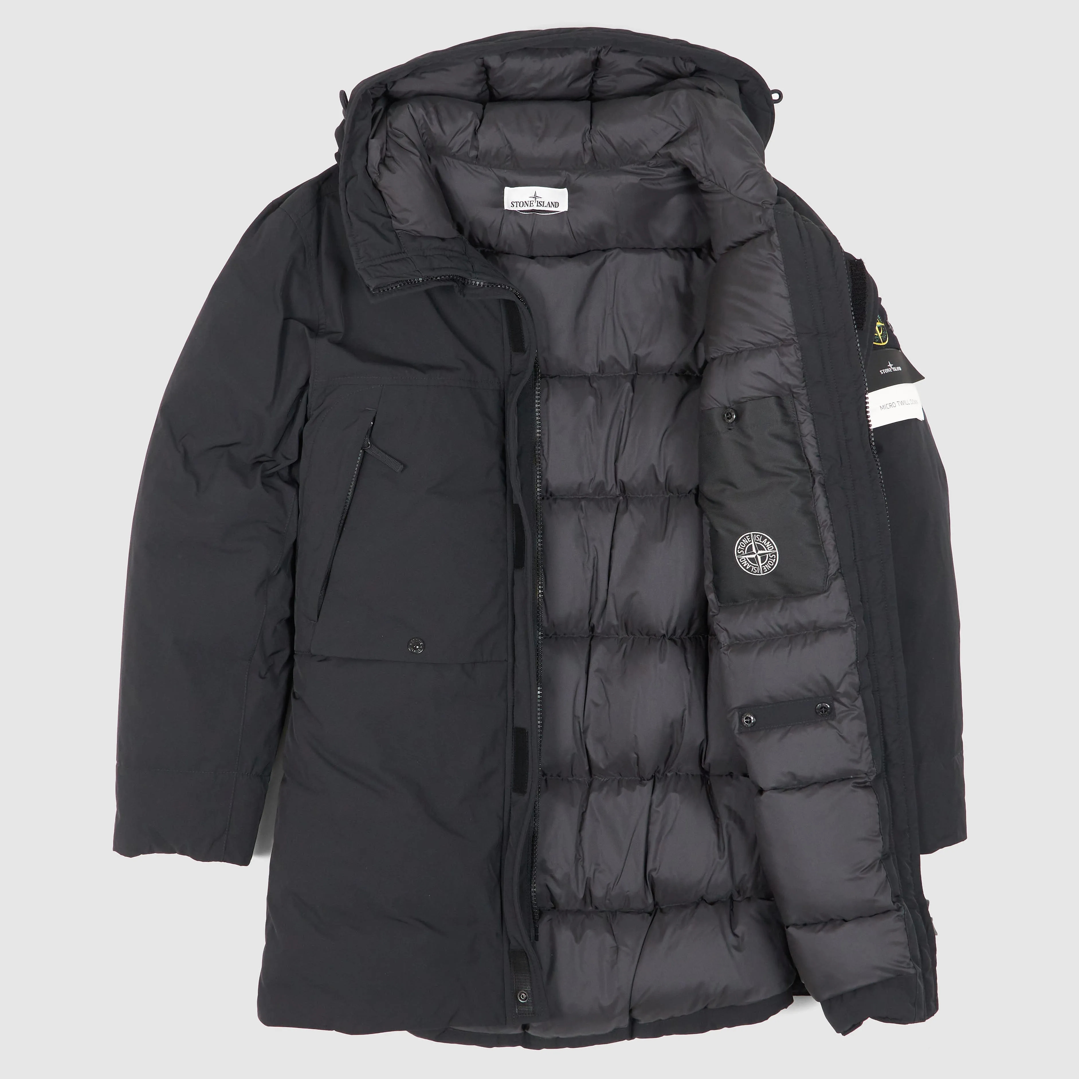 Stone Island Hooded Micro Twill Down Jacket