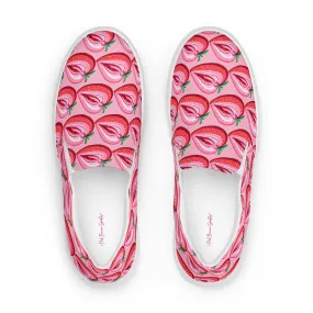 Strawberry Vulva, Women's Slip-on Sneakers