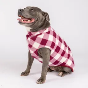 The Floofy Fleece Dog Coat | Berry Gingham
