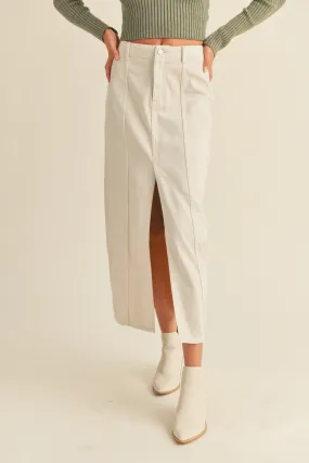 Vicker Beige Slit Skirt