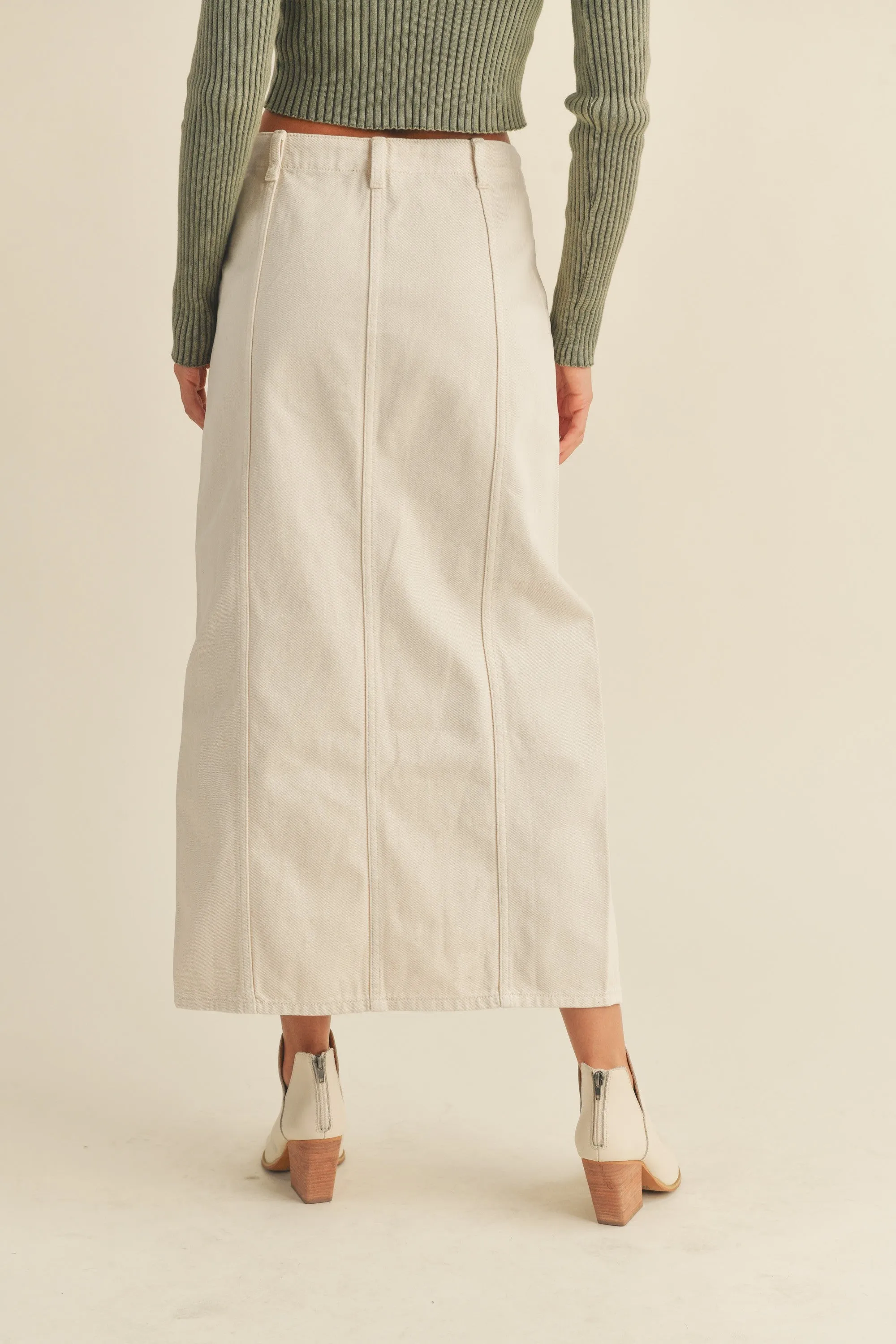 Vicker Beige Slit Skirt