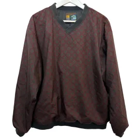 Vintage 90s Forrester's Pullover Windbreaker Golf Maroon Printed Large