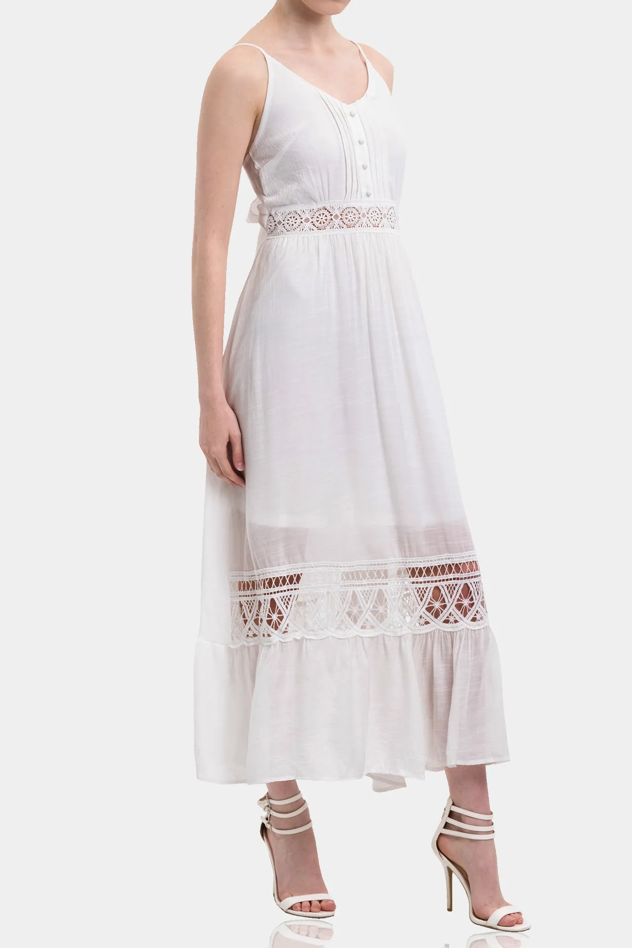 White Cotton Maxi Dress for Women