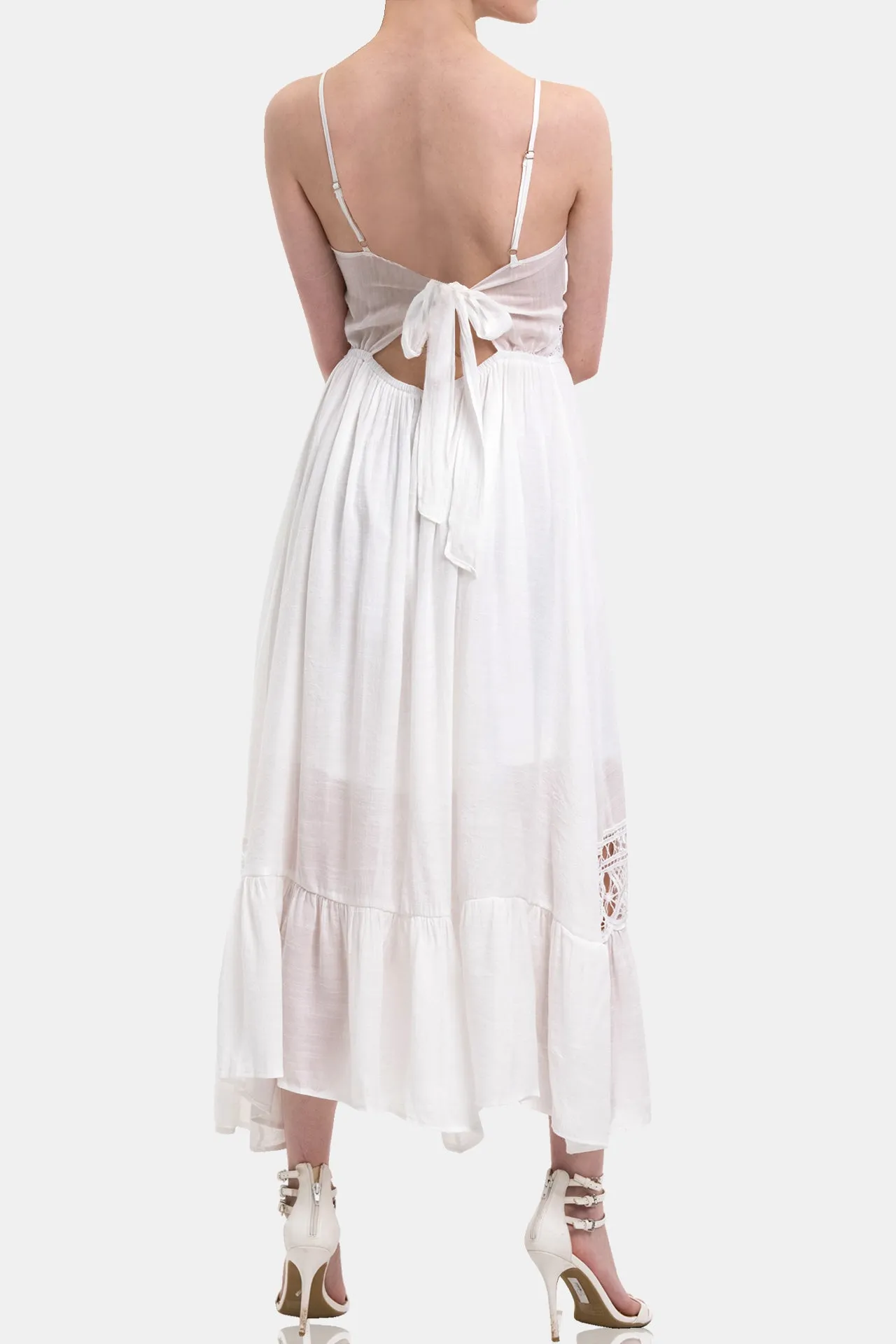 White Cotton Maxi Dress for Women