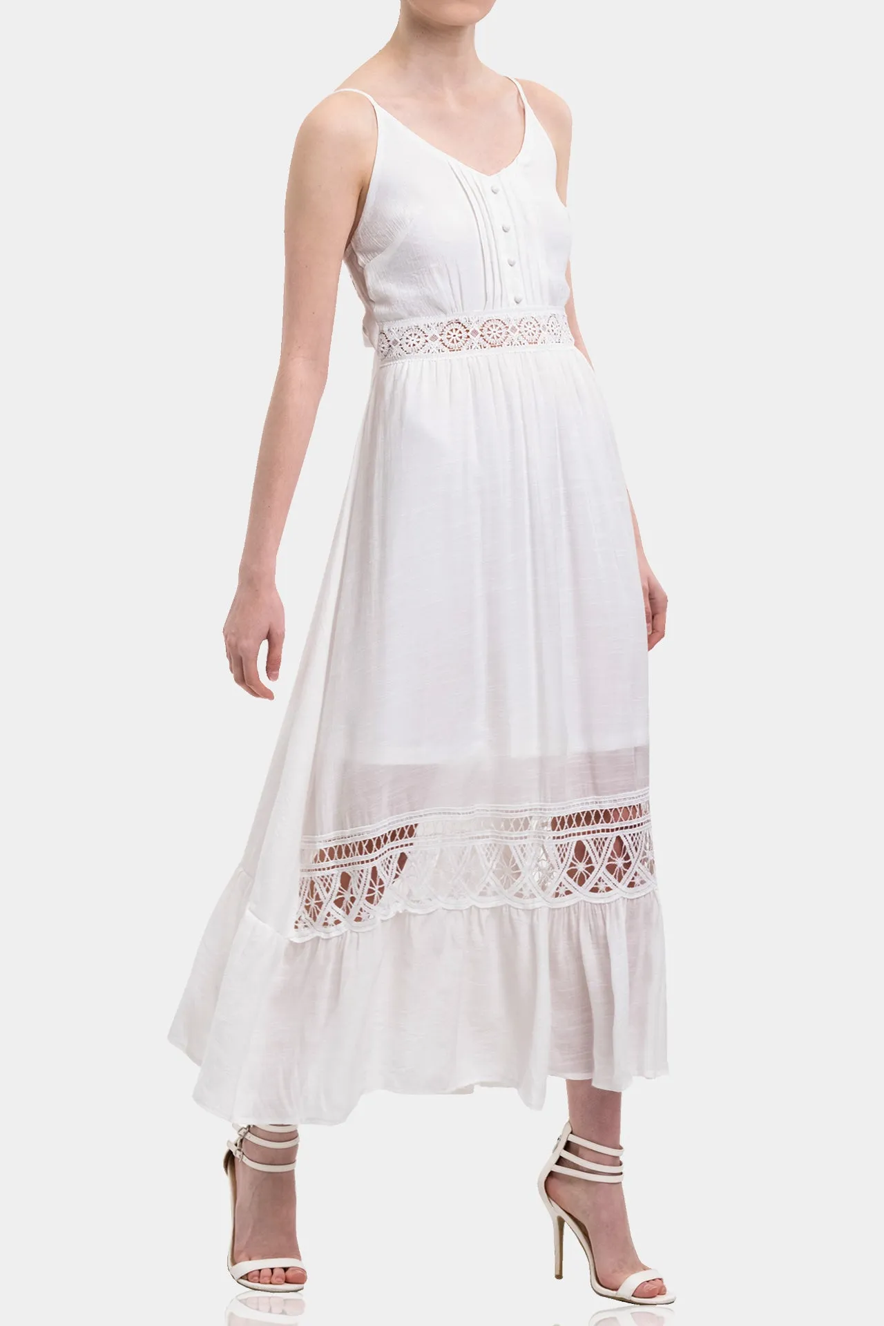 White Cotton Maxi Dress for Women
