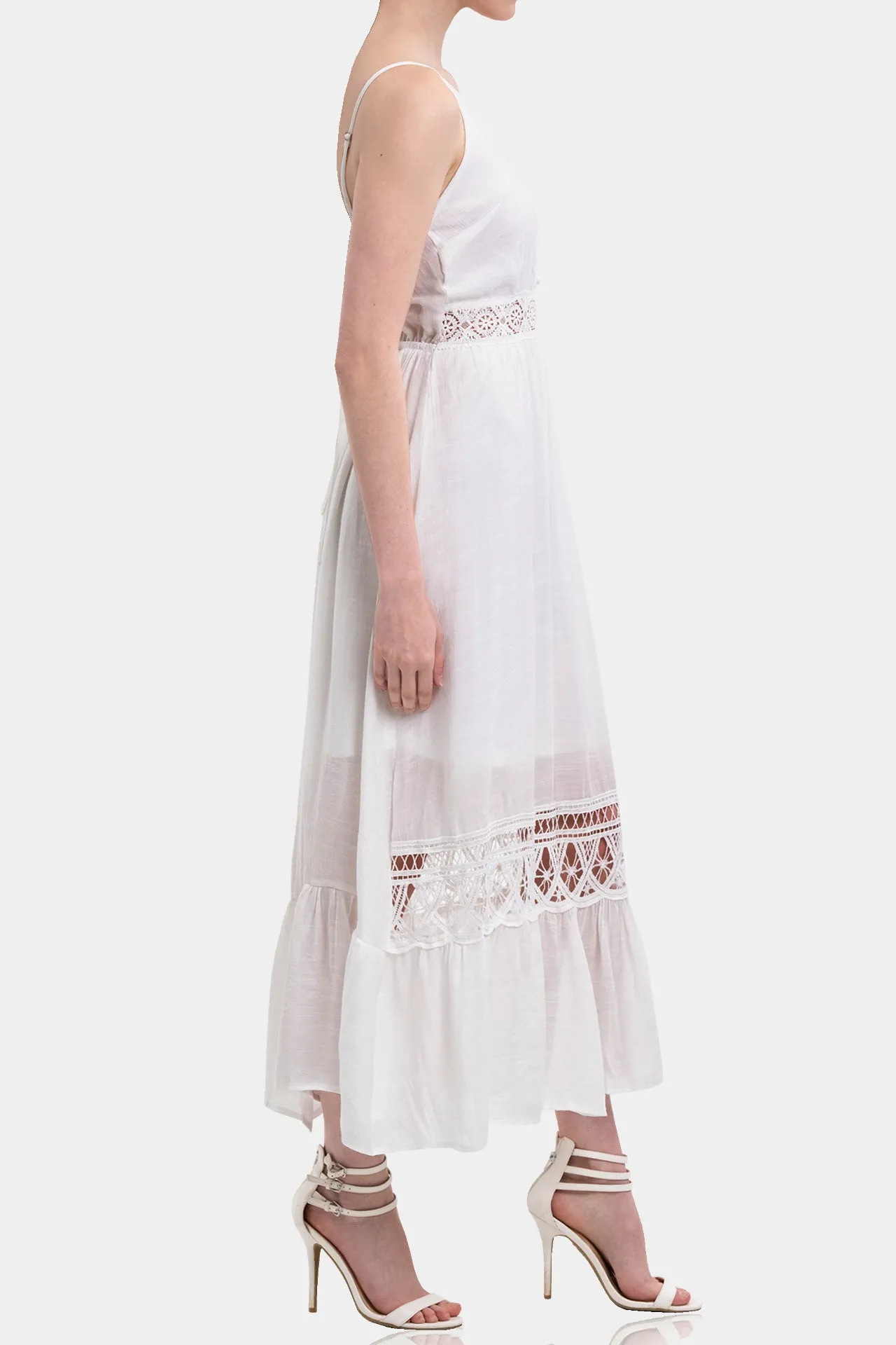 White Cotton Maxi Dress for Women