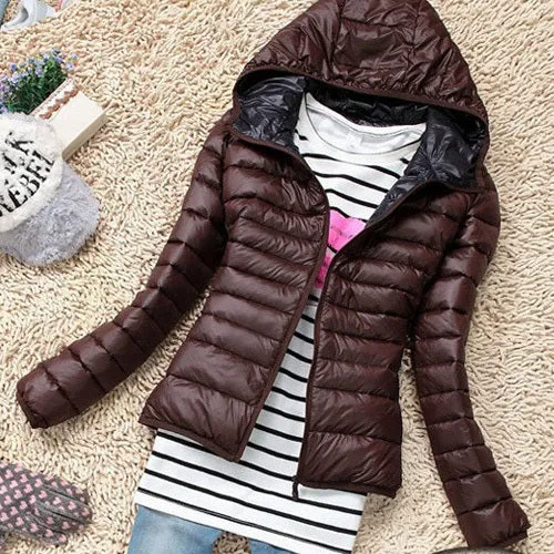 Women Basic Jacket Coat Female Slim Hooded Brand Cotton Coats