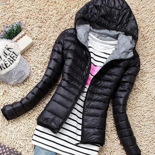 Women Basic Jacket Coat Female Slim Hooded Brand Cotton Coats