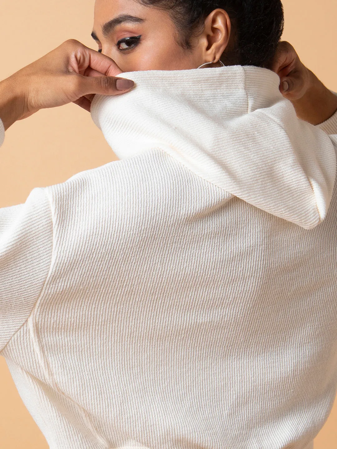 Women Solid Cream Pullover