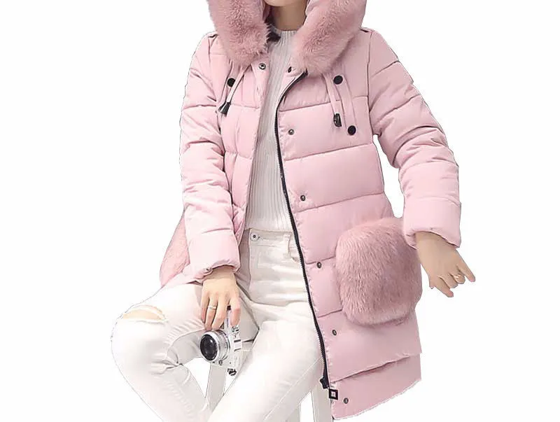 Women's Solid Color Winter Warm Parka