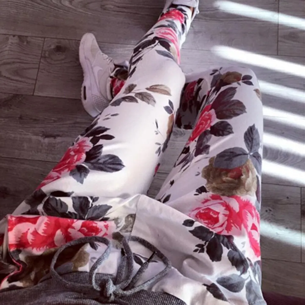 Women's Summer Casual Joggers With Floral Print