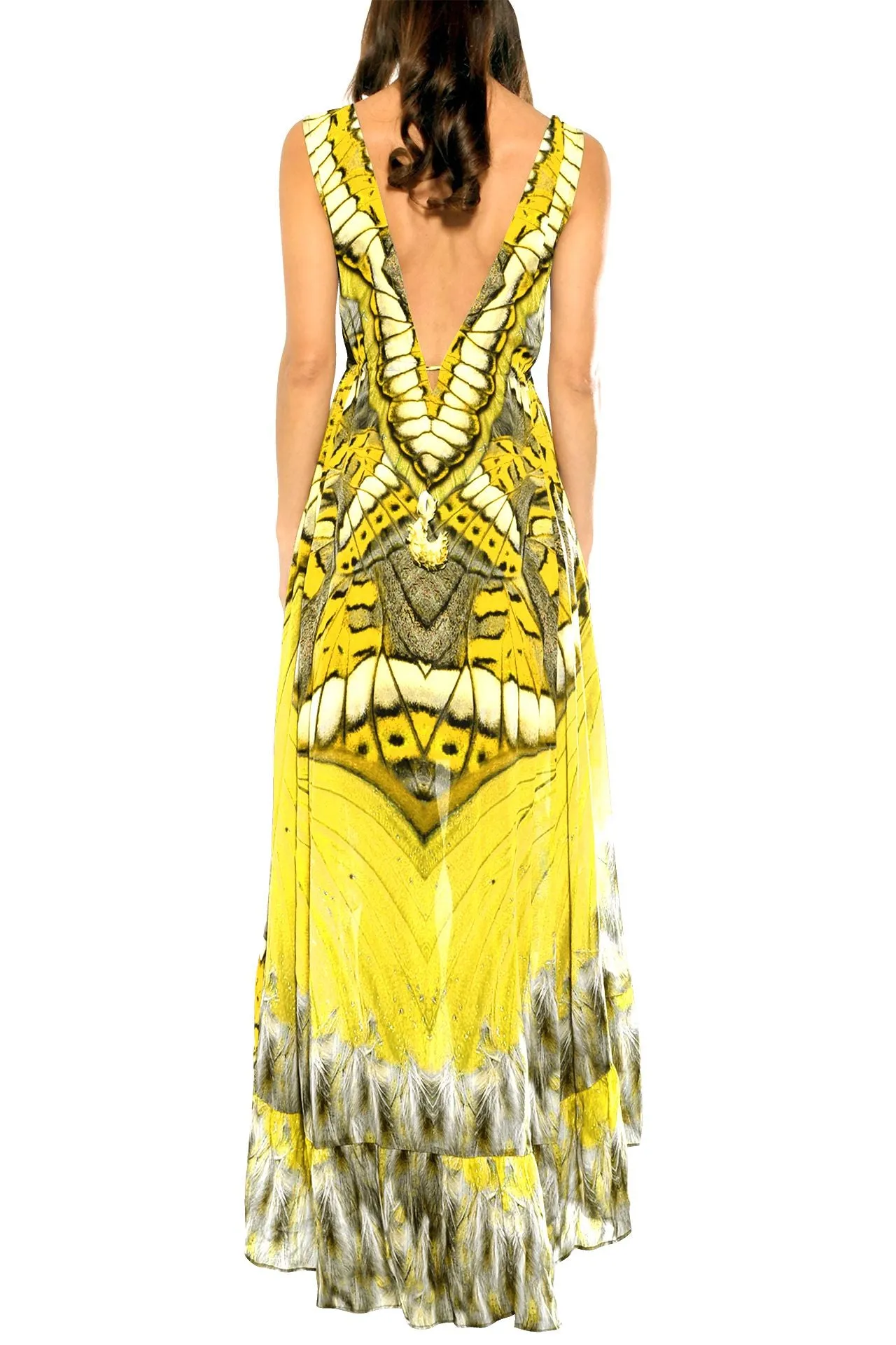 Yellow High Low Gowns