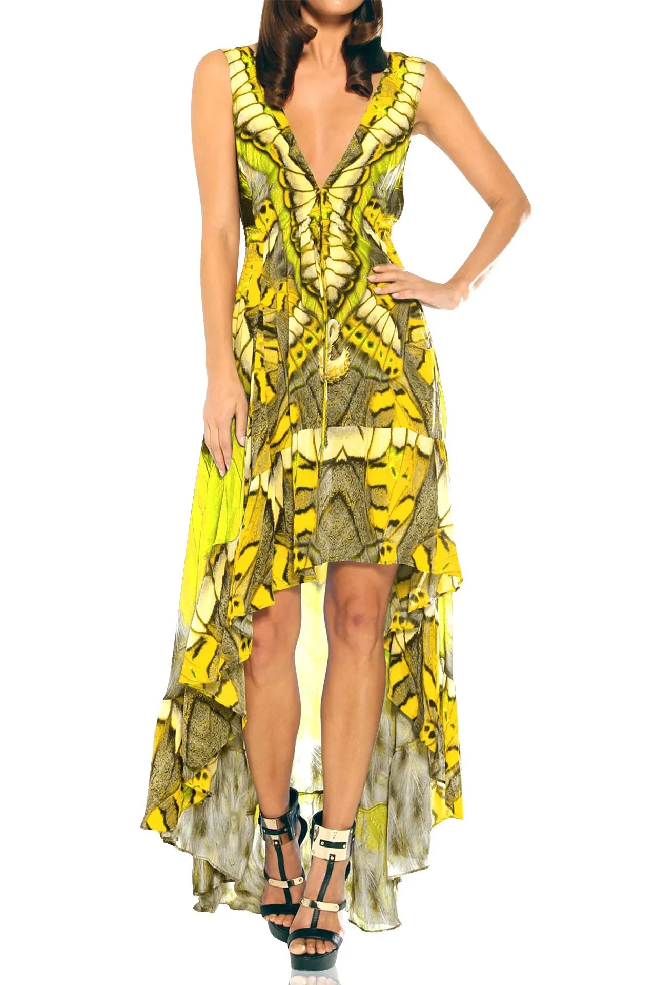 Yellow High Low Gowns