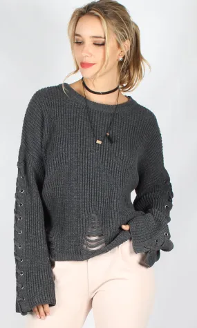 YL1000SS Drop Needle Lace Detail Sweater (Pack)